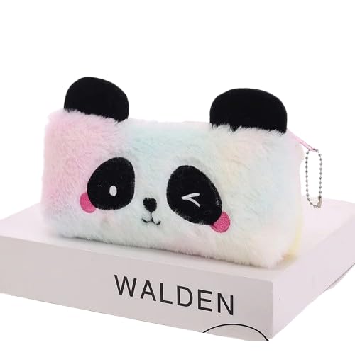 RVA Rainbow Fur Pencil Box with Zipper for Girls Multi-Purpose Pouch Case for School Kids, for Girls, Travel Fur Pouches for School/Office (Size 10x20 CM) (Multi) - Image 5
