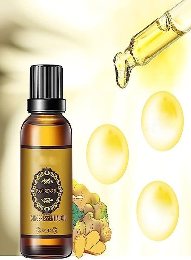 EXOMOON زيت إكسومون لفقدان الدهون، زيت الزنجبيل الطبيعي لتصريف السوائل من البطن، زيت تدليك أساسي للاسترخاء، للحفاظ على شكل مثالي للبطن والخصر 30 مل (عبوة من 3 قطع) - Image 2