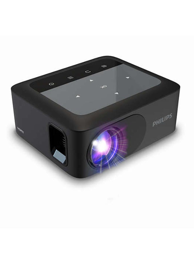 Philips Portable LED Projector, Image Technology DLP, 720P Native Resolution With Max Input 1080P With Wi-Fi Mobile Screen Mirroring And Built In Stereo Speaker Sound NPX110/INT Black - Image 1