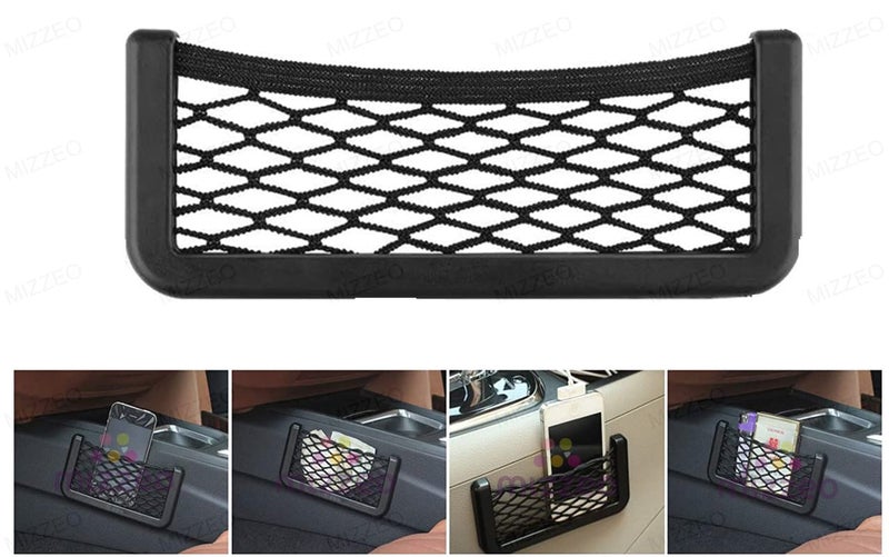 MIZZEO Car Storage Net Back Stick on Car Net Pocket Mesh Car Organizer Car Net Pocket Seat Side Storage for Phone Holder Pocket Organizer Compatible with Skoda Fabia (Type-II) 2011-2014 - Image 2