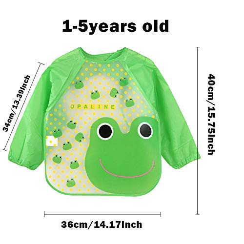 FOK Full Sleeves Washable Waterproof Bib for Babies and Kids - Blue, Set of 1 - Image 2