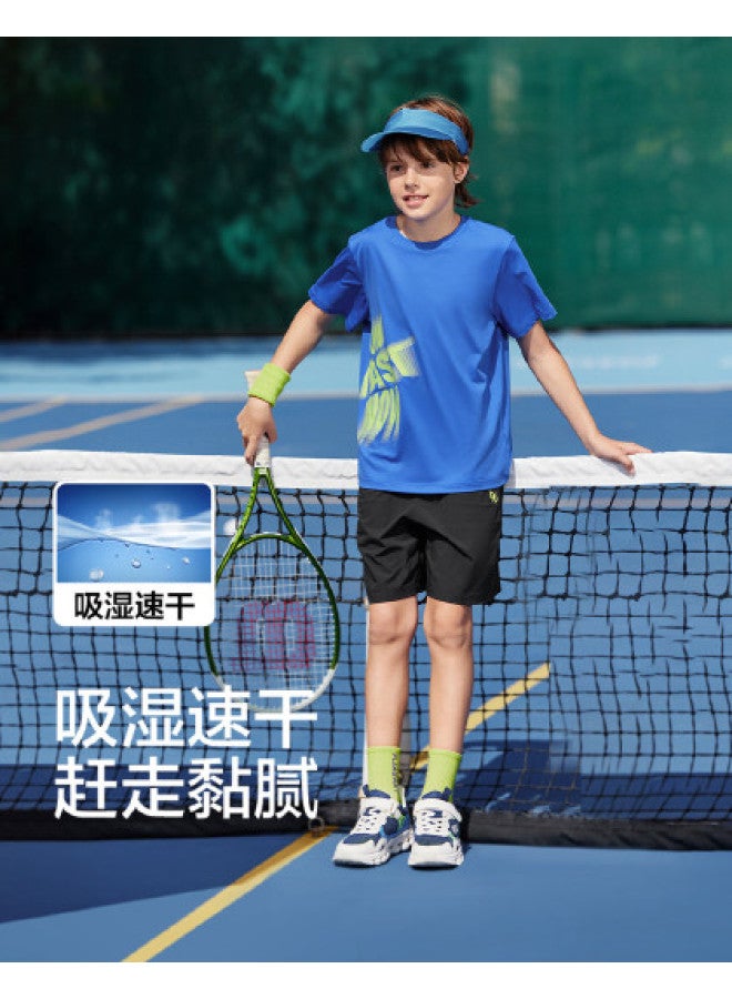 Balabala Quick-dry Cool Kids Tennis Outfit Boys' Sportswear Set Summer Short Sleeve Shorts Breathable Comfort For Big Kids - Image 1