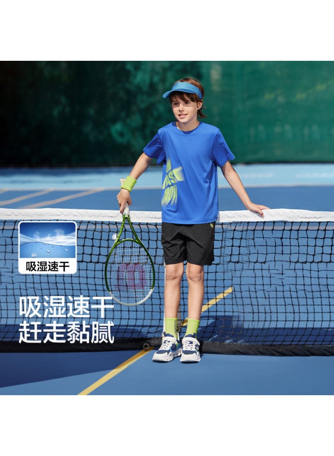 Balabala Quick-dry Cool Kids Tennis Outfit Boys' Sportswear Set Summer Short Sleeve Shorts Breathable Comfort For Big Kids - Image 2