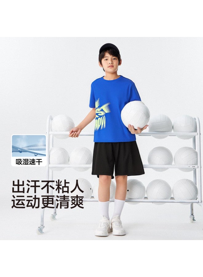 Balabala Quick-dry Cool Kids Tennis Outfit Boys' Sportswear Set Summer Short Sleeve Shorts Breathable Comfort For Big Kids - Image 3