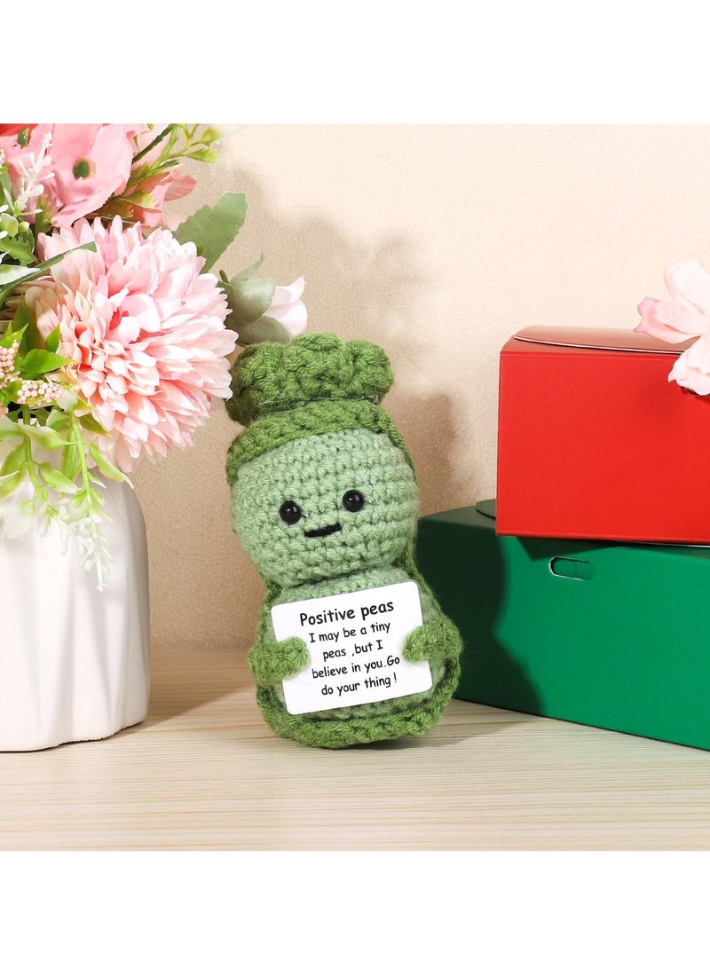 SOLARAE Fnnny Positive Pea, 3.8 Inch Creative Cute Positive Pea, Pocket Hug Worry Doll with Positive Affirmation Cards, for Friends Party Decoration Encouragement - Image 2