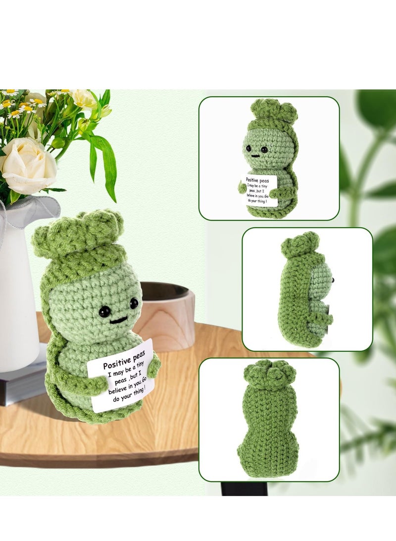 SOLARAE Fnnny Positive Pea, 3.8 Inch Creative Cute Positive Pea, Pocket Hug Worry Doll with Positive Affirmation Cards, for Friends Party Decoration Encouragement - Image 3