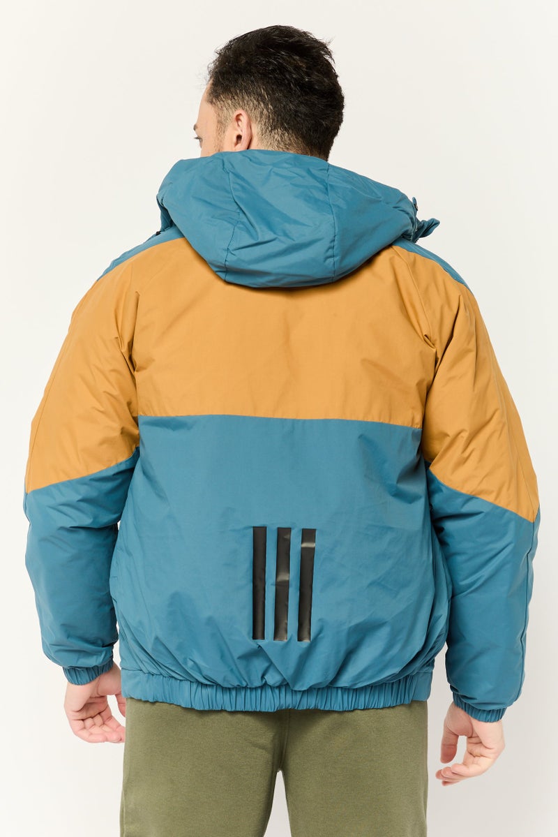 Adidas Men Sportswear Fit Long Sleeves Outdoor Jacket, Teal Blue - Image 3