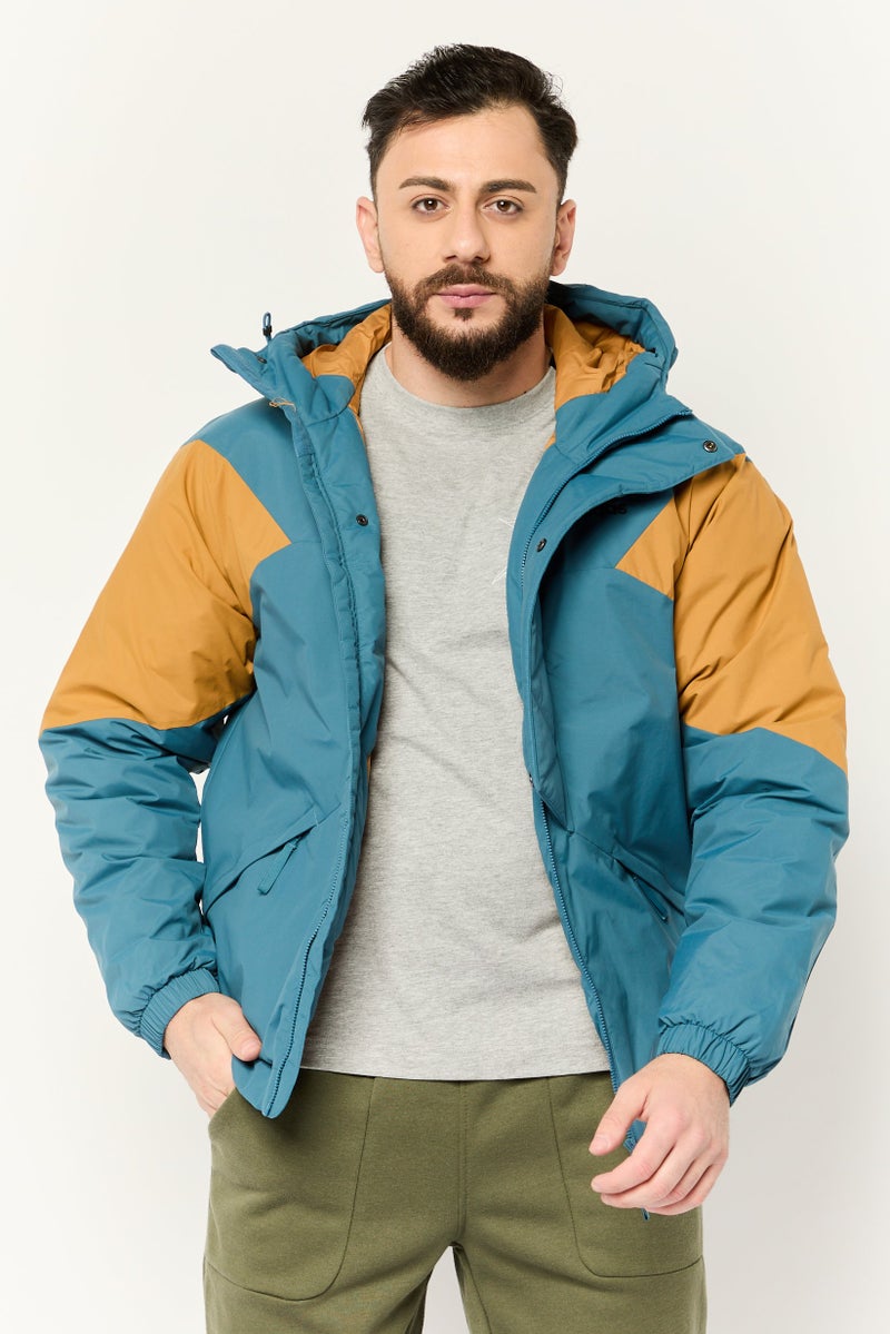 Adidas Men Sportswear Fit Long Sleeves Outdoor Jacket, Teal Blue - Image 1