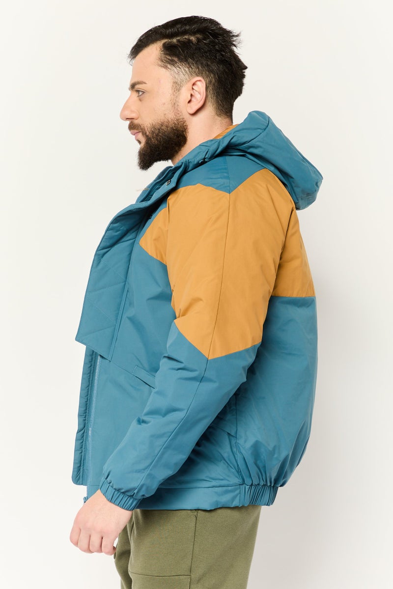 Adidas Men Sportswear Fit Long Sleeves Outdoor Jacket, Teal Blue - Image 4