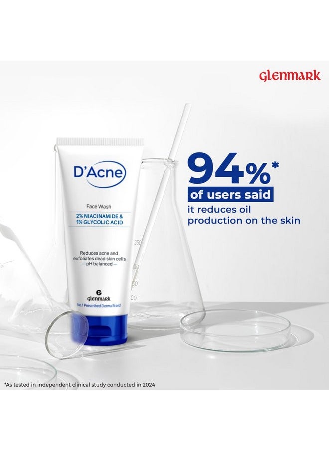 د'اكني غسول الوجه الناعم من D'Acne | يفتح المسام ويمنع ظهور البثور | يوقف تكرار ظهور حب الشباب | يحتوي على 1% من حمض الجليكوليك والنياسيناميد | مناسب للبشرة الدهنية والمعرضة لحب الشباب | للرجال والنساء | 100 مل  - Image 5