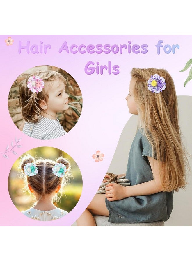 TOKUFAGU 6PCS Hair Bows for Girls, Flower Hair Clips Hair Accessories for Girls Toddler Bow with Alligator Clips for Kids Child Teens (Ice cream color) - Image 3