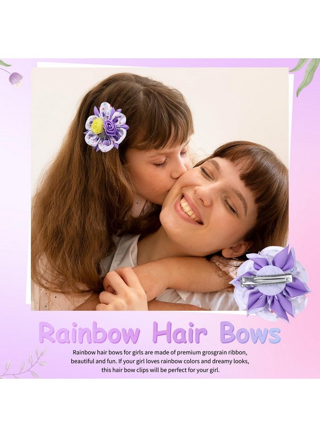 TOKUFAGU 6PCS Hair Bows for Girls, Flower Hair Clips Hair Accessories for Girls Toddler Bow with Alligator Clips for Kids Child Teens (Ice cream color) - Image 4