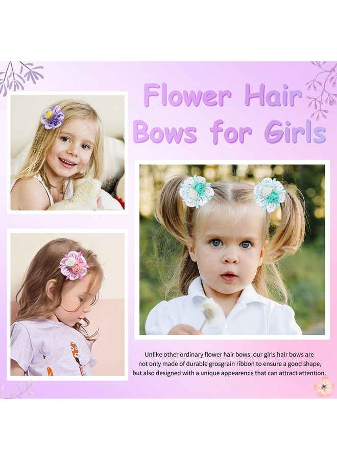 TOKUFAGU 6PCS Hair Bows for Girls, Flower Hair Clips Hair Accessories for Girls Toddler Bow with Alligator Clips for Kids Child Teens (Ice cream color) - Image 5
