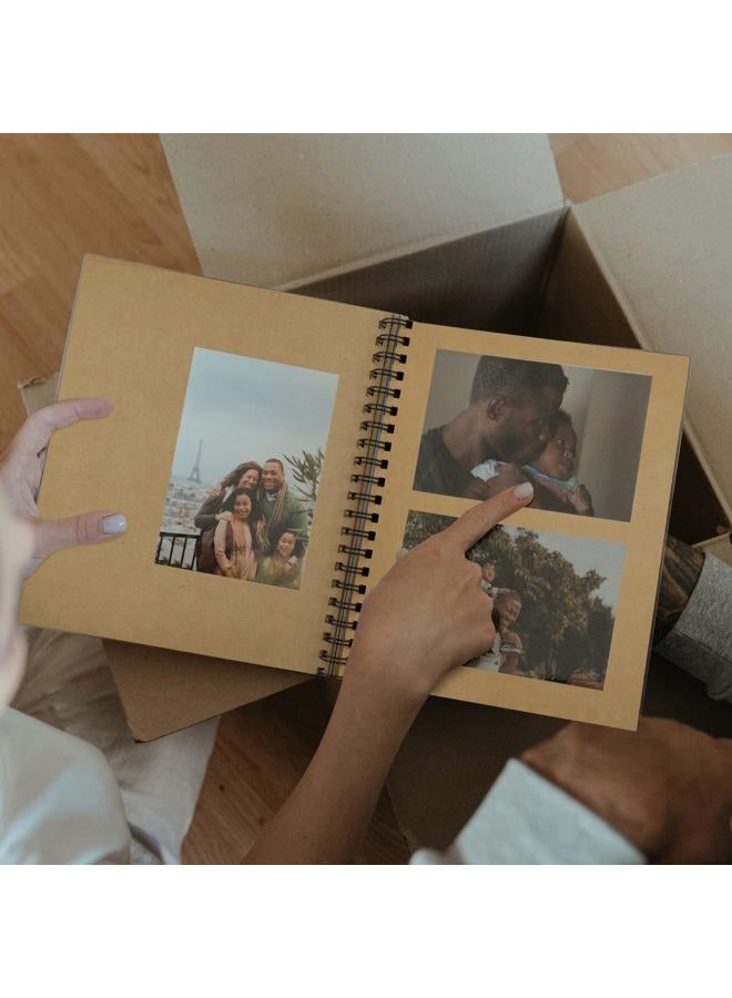 UPlama Hardcover Kraft Blank Page Scrapbook Photo Album,Blank Wedding Guest Book, Photo Album, Square Spiral Bound Cardboard Cover Sketchbook,50 Sheets, 12 x 12 Inches,200GSM - Image 3