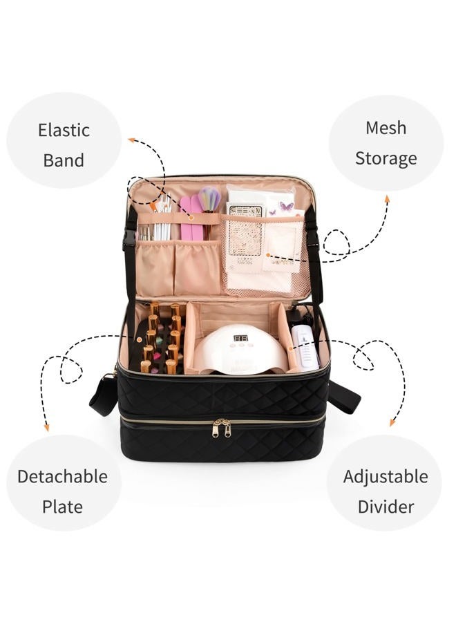 Ethereal Nail Polish Organizer Case, Nail Lamp Storage Bag Holds 40-50 Bottles(15ml/0.5fl.oz) and Nail Accessories, Manicure Tools - Image 3