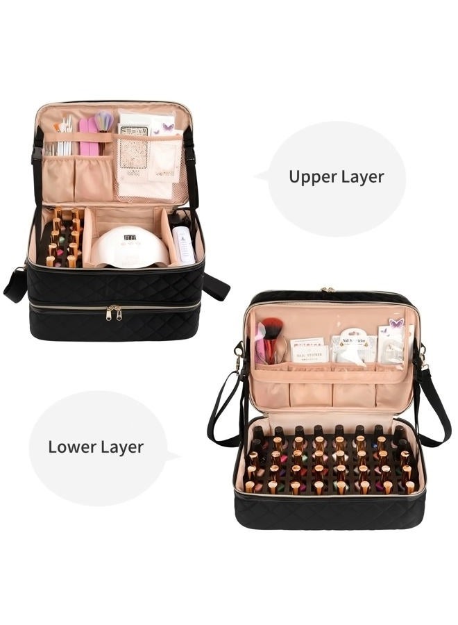 Ethereal Nail Polish Organizer Case, Nail Lamp Storage Bag Holds 40-50 Bottles(15ml/0.5fl.oz) and Nail Accessories, Manicure Tools - Image 2