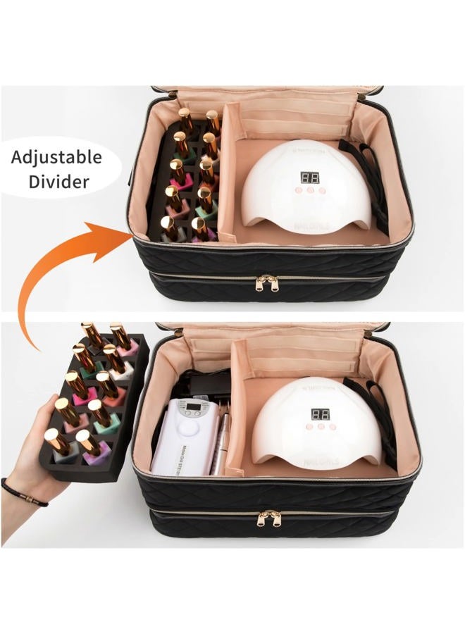 Ethereal Nail Polish Organizer Case, Nail Lamp Storage Bag Holds 40-50 Bottles(15ml/0.5fl.oz) and Nail Accessories, Manicure Tools - Image 5