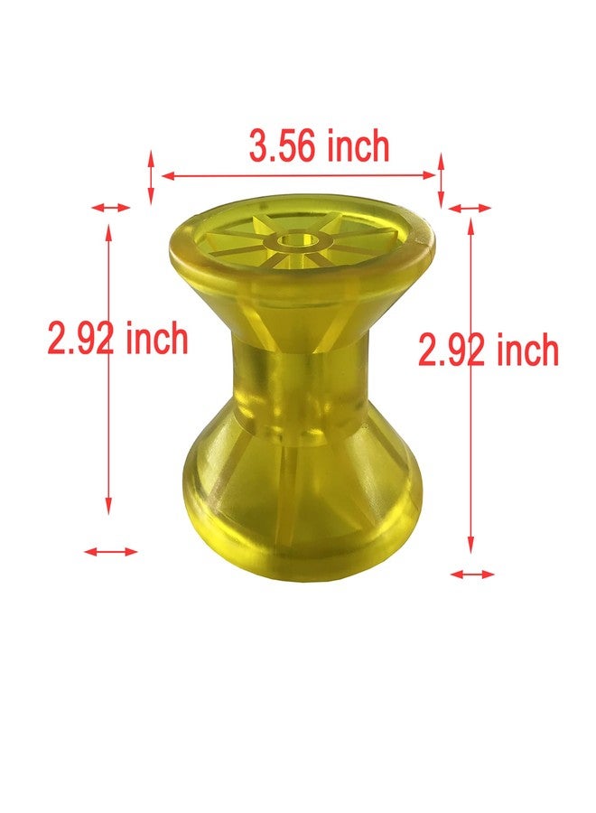 Wonwopn 3 Inch Boat Trailer Roller Assembly Bow Stop Bell Roller with 1/2 Inch Shaft fits 3 Inch Wide Bracket PVC Material Amber Color - Image 4