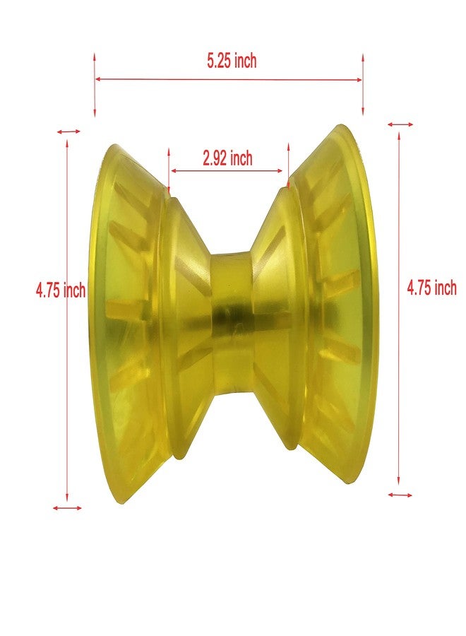 Wonwopn 3 Inch Boat Trailer Roller Assembly Bow Stop Bell Roller with 1/2 Inch Shaft fits 3 Inch Wide Bracket PVC Material Amber Color - Image 3