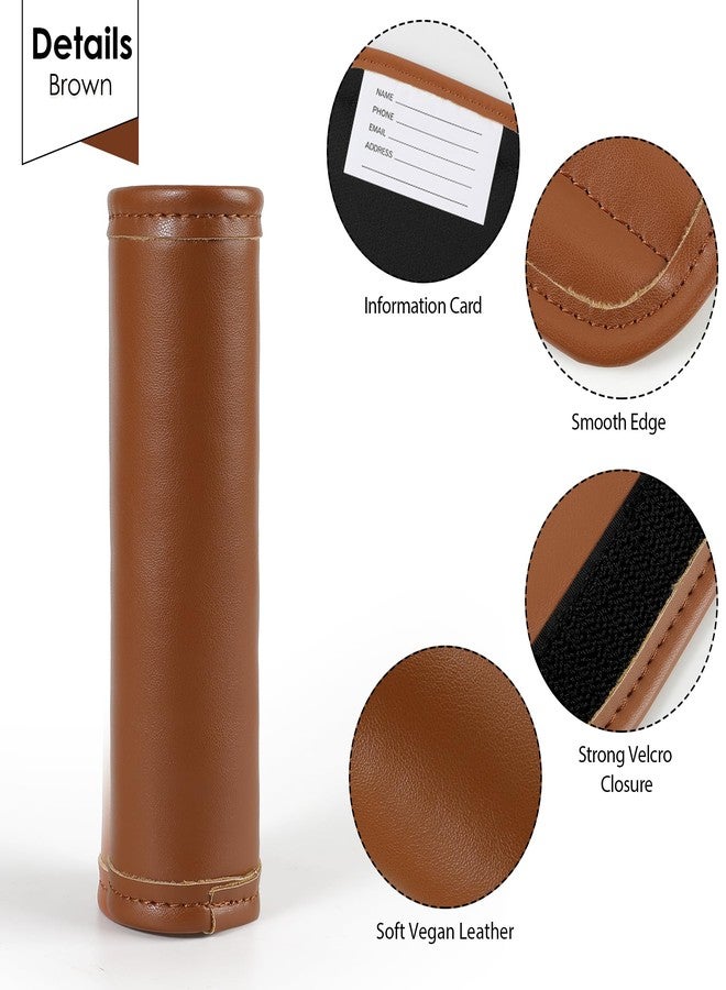 KINIVA Luggage Handle Wrap,Luggage Tags Identifiers for Suitcase,Cute Travel Accessories for Airplane Cruise,4 Pack (Brown) - Image 5