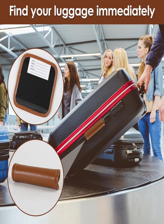 KINIVA Luggage Handle Wrap,Luggage Tags Identifiers for Suitcase,Cute Travel Accessories for Airplane Cruise,4 Pack (Brown) - Image 3