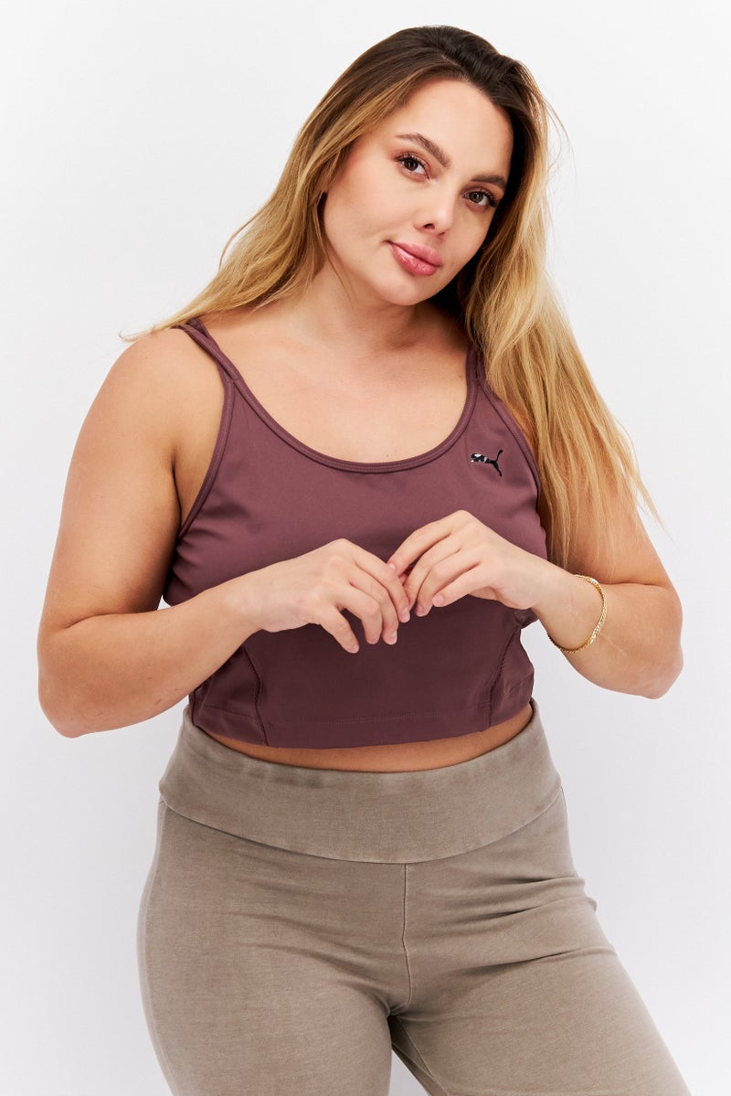 PUMA Women Sportswear Fit Sleeveless Training Crop Top, Dusty Plum - Image 1