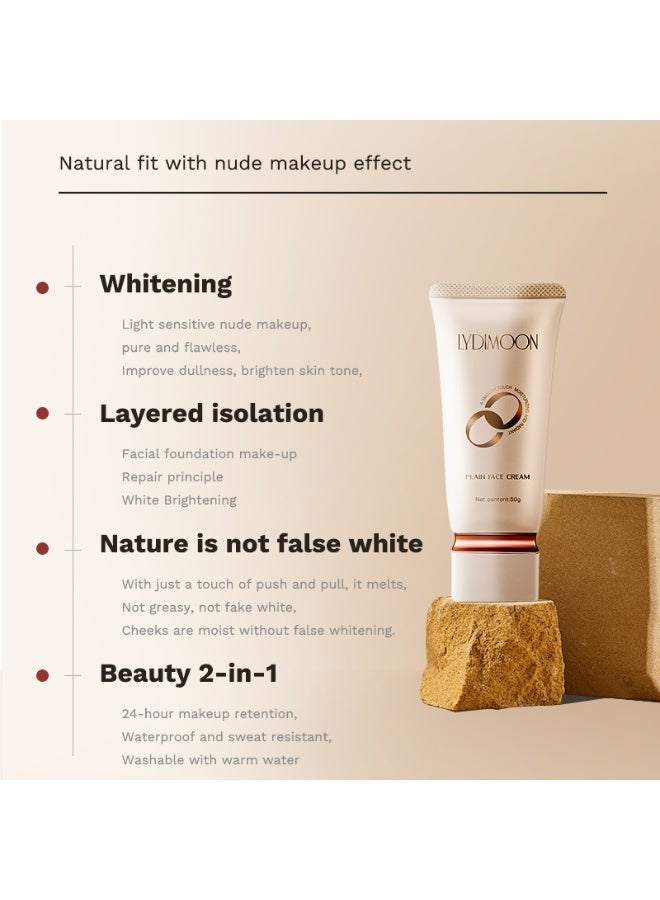 LYDIMOON Tinted Moisturizer Plain Face Cream Brightening Natural Glow Waterproof Long Lasting Moisturizer Face Cream 50g - Image 5