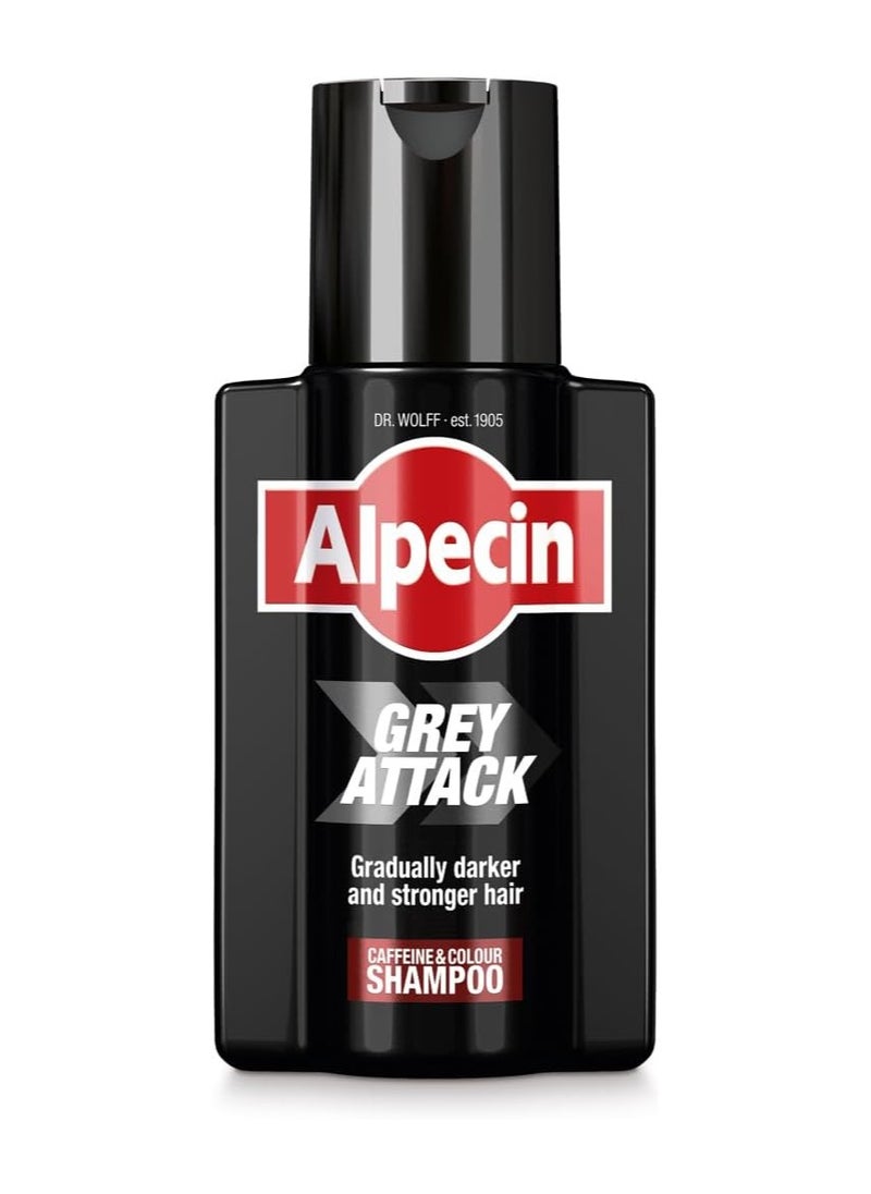 Alpecin Alpecin Grey Attack Caffeine & Colour Shampoo for Men 200ml | Gradually Darker and Stronger Hair | Controlled & Natural Looking Colour Effect for Less Greys | Against Thinning Hair  - Image 1