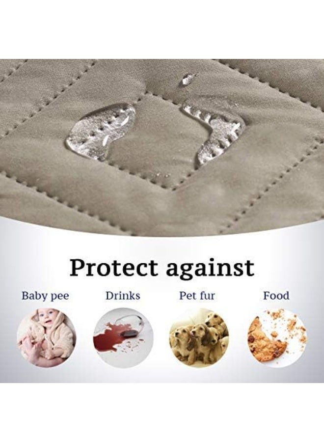 H.VERSAILTEX HVERSAILTEX Reversible Loveseat Cover Furniture Protector AntiSlip Water Resistant 2 Inch Wide Elastic Straps Couch Covers Pets Kids Fit Sitting Width Up to 46Love Seat 75 x 90 KhakiBeige - Image 4