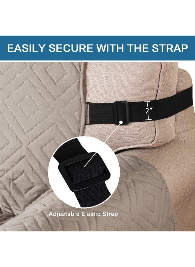 H.VERSAILTEX HVERSAILTEX Reversible Loveseat Cover Furniture Protector AntiSlip Water Resistant 2 Inch Wide Elastic Straps Couch Covers Pets Kids Fit Sitting Width Up to 46Love Seat 75 x 90 KhakiBeige - Image 5