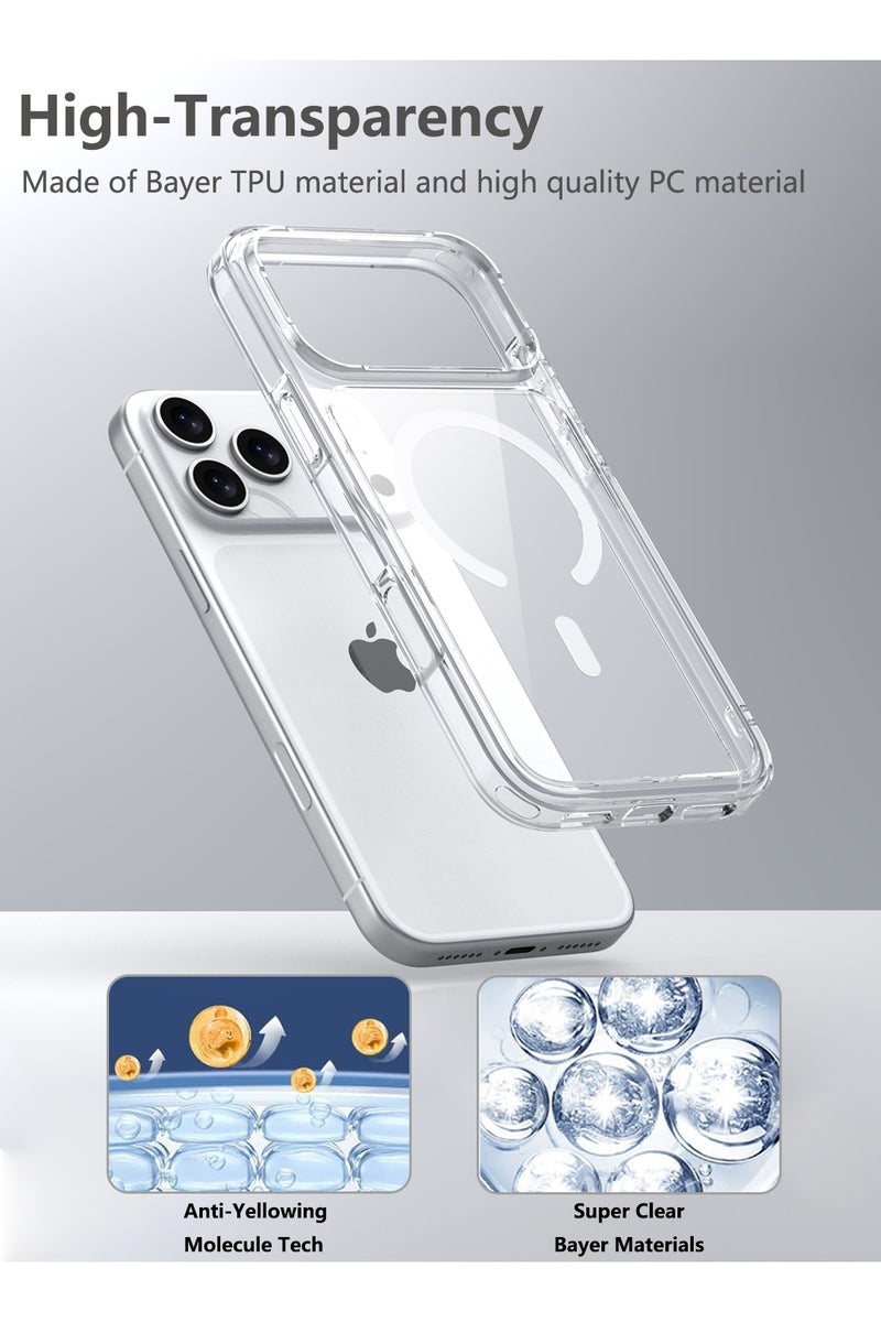 CLPURE iPhone 17 Pro Max Clear Transparent Case Compatible with MagSafe, Rugged Shockproof Protective Bumper, Anti-Scratch and Anti-Yellowing Cover for Everyday Use and Outdoor Protection - Image 5