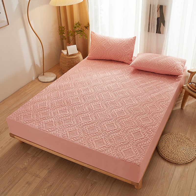 Fittedsheets Waterproof Quilted Bed Hat Bedspread El Protective Cover Sanding Dust Cover Urine Proof - Image 1