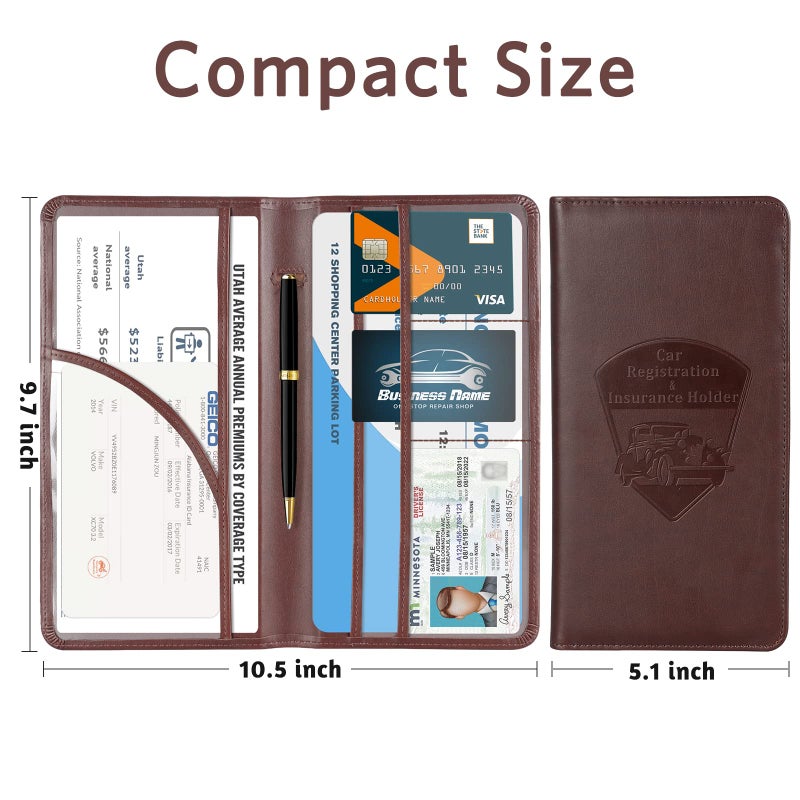 CoBak Premium Faux Leather Car Document Holder with Magnetic Closure and 6 Compartments - Image 5