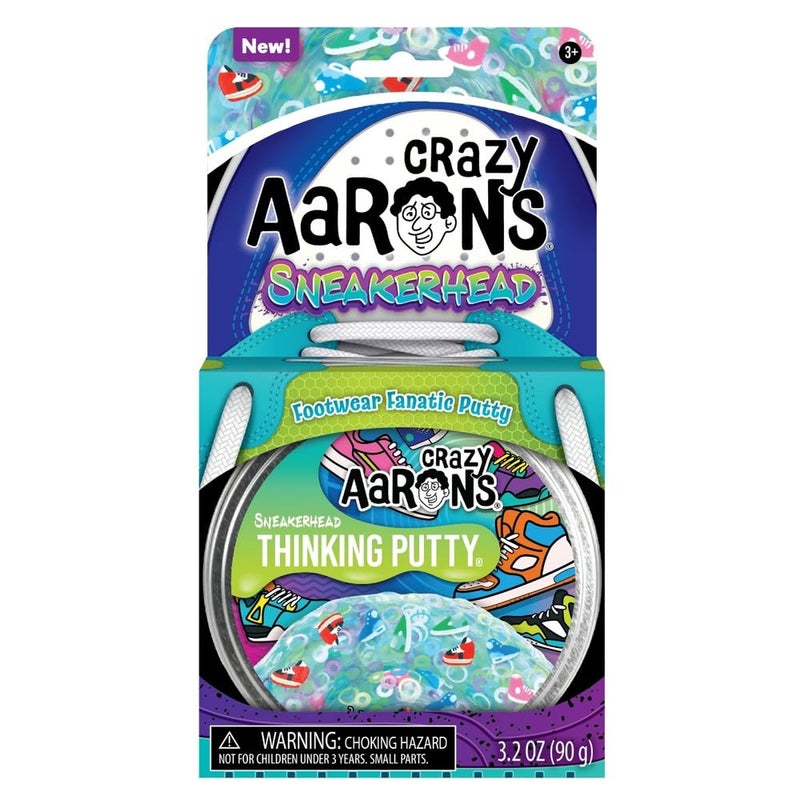 Crazy Aaron's عجينة تفكير كريزي آرونز متعددة الألوان لمحبي الأحذية للأطفال والكبار في علبة 4 تين، ألعاب علاجية لتخفيف التوتر لا تجف أبداً، مصنوعة في الولايات المتحدة - Image 3