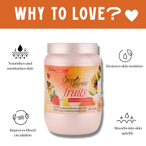 Skin Secrets Fruit Facial Massage Cream with Orange & Papaya Extract| Paraben Free, Cruelty Free & Vegan (800gm) - Image 3
