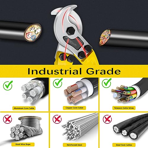 AUPREX 24 Inch Heavy Duty Cable Cutter, Carbon Steel Wire Rope Cutter for Aluminum and Copper Wire Rope, Multi-Functional Labor Saving Long Arm Wire Cutter Pliers with Ergonomic Design - Image 5