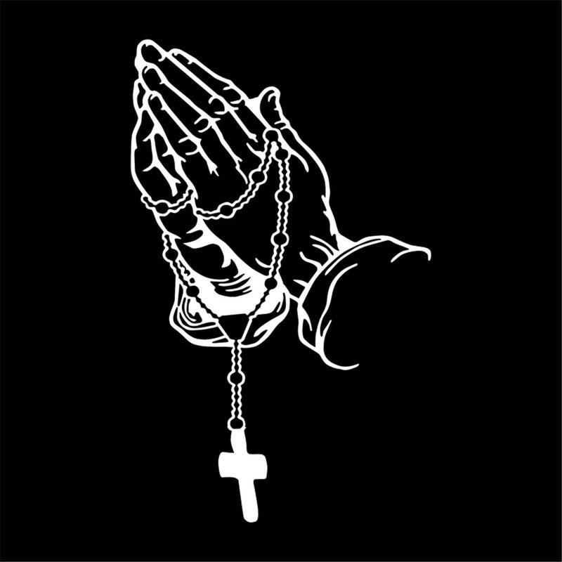 Colorful Car Prayer Gesture Laser Stickers Fashion Styling Auto Body Decoration Stickers Rear Windshield Decals Accessories - Image 1