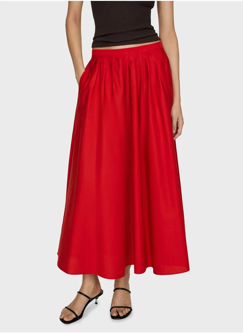 MANGO Pleated High Waist Skirt