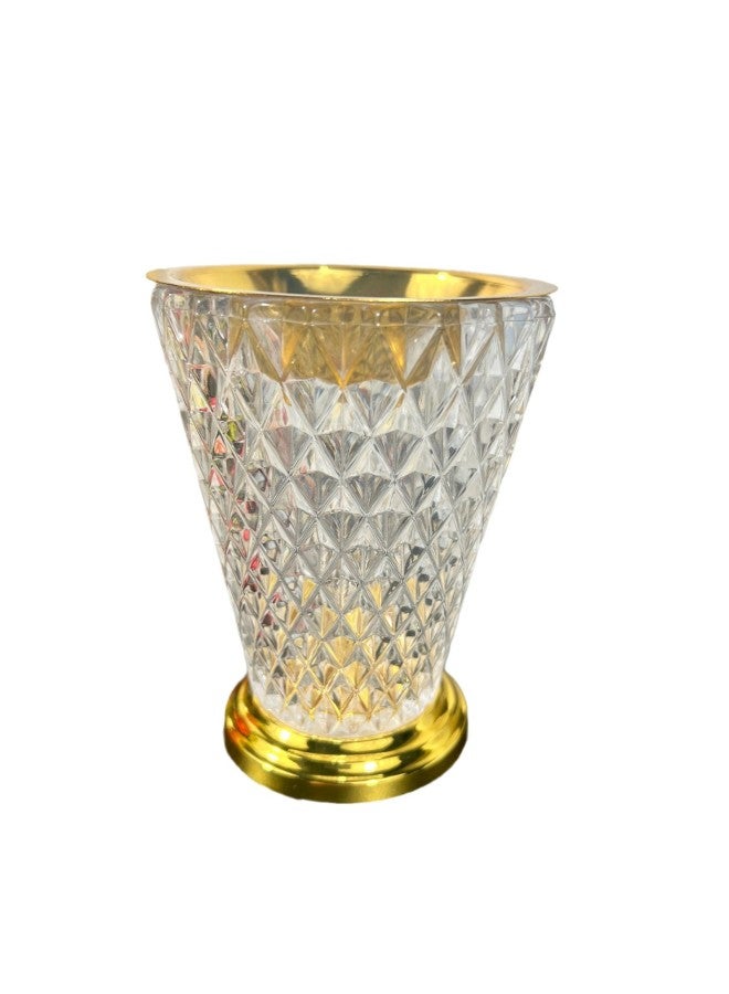Luxury Crystal Glass Incense Burner, Elegant Bakhoor Mabkhara with Gold Trim for Home Decor - Image 5