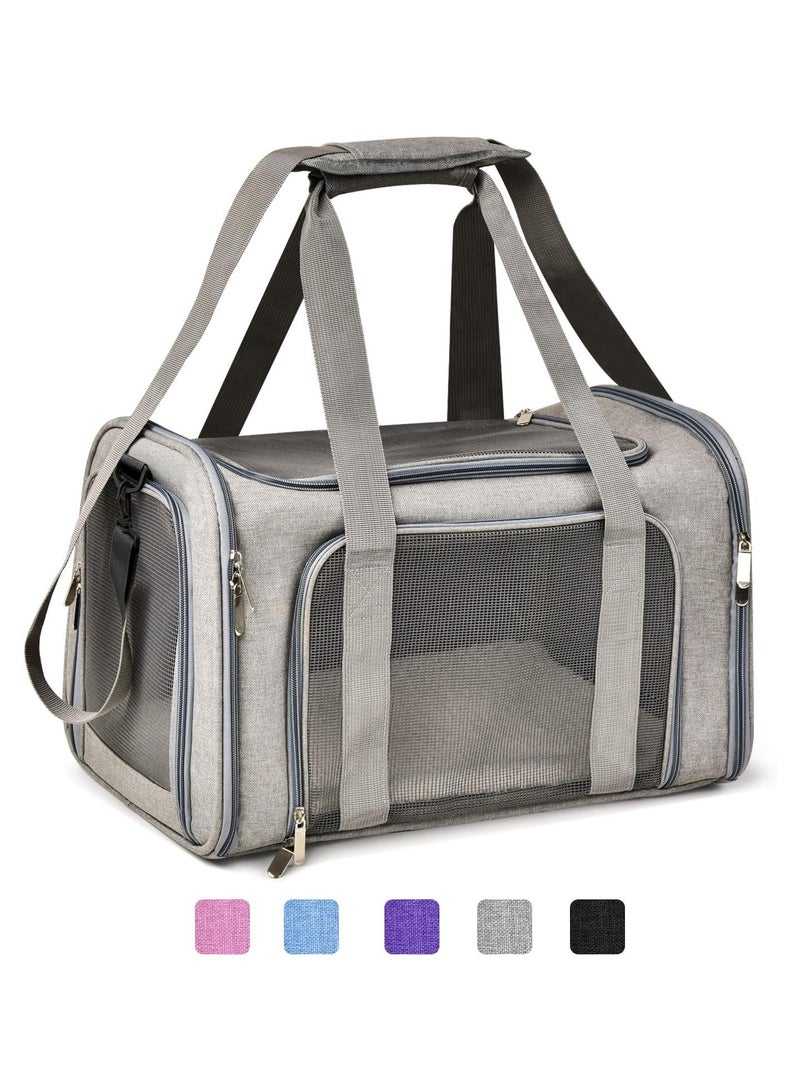 general Cat, Dog Carrier for Small Medium Cats Puppies up to 15 Lbs, TSA Airline Approved Carrier Soft Sided, Collapsible Travel Puppy Carrier - Grey - Image 1