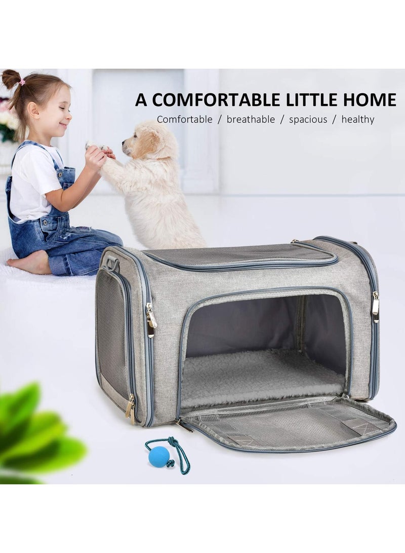 general Cat, Dog Carrier for Small Medium Cats Puppies up to 15 Lbs, TSA Airline Approved Carrier Soft Sided, Collapsible Travel Puppy Carrier - Grey - Image 4