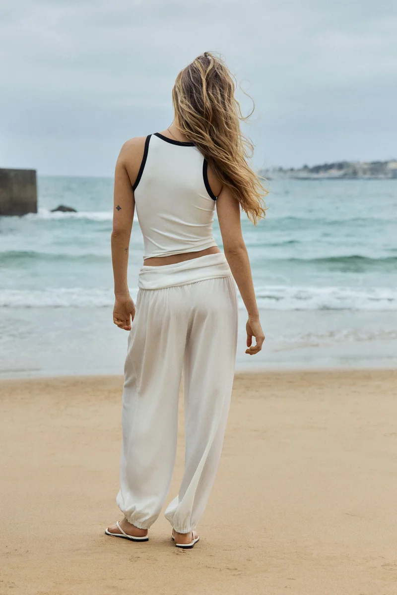 H&M Crinkled balloon-leg trousers