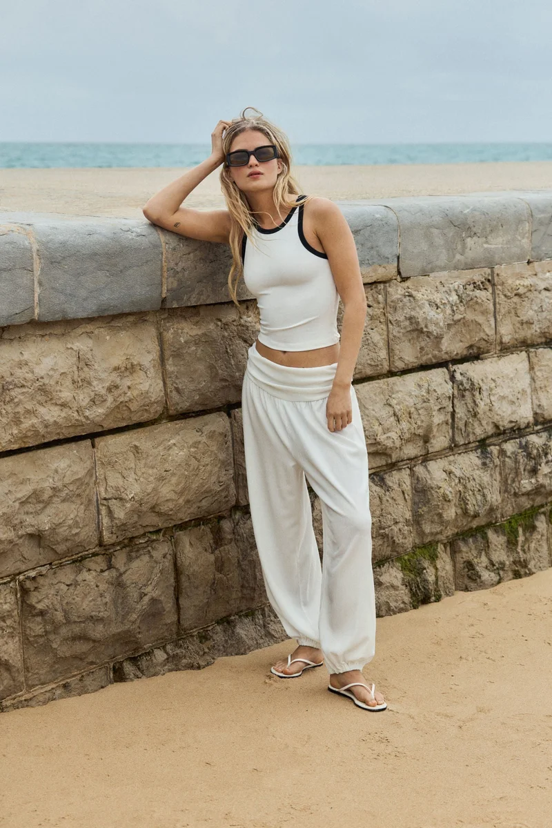 H&M Crinkled balloon-leg trousers