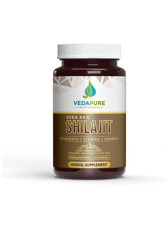 VEDAPURE Vedapure Raw Shilajit 1000mg 60 Capsules