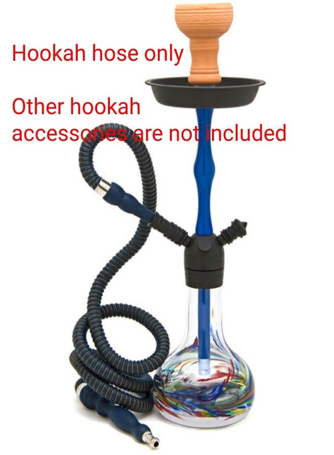 Dingde Black Rubber Handle Hookah Hose with Metal Tip Leather Wrapped Hookah Hose Washable Durable 72" Long Shisha Hose - Image 4