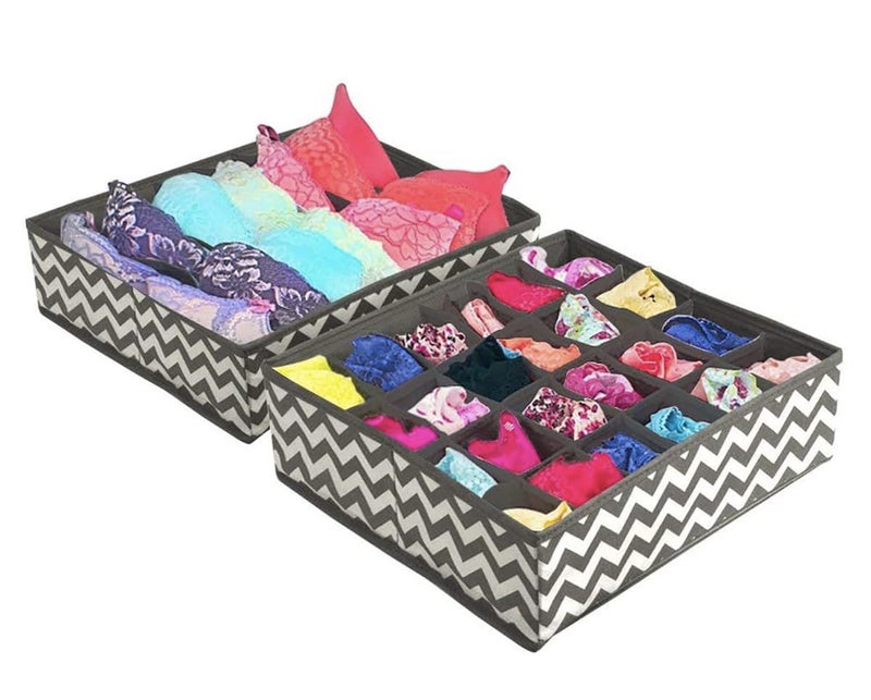 YUPPIN YUPPIN innerwear drawer organizer 4 set closet divider for tie socks bra baby cloths and belt foldable washable Wave  - Image 4