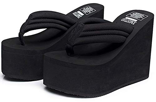 QZUnique Women Flip Flop, Thong Wedge Platform Sandals Arch Support Slippers High Heel Comfortable Cushion Shoes Summer Beach - Image 5