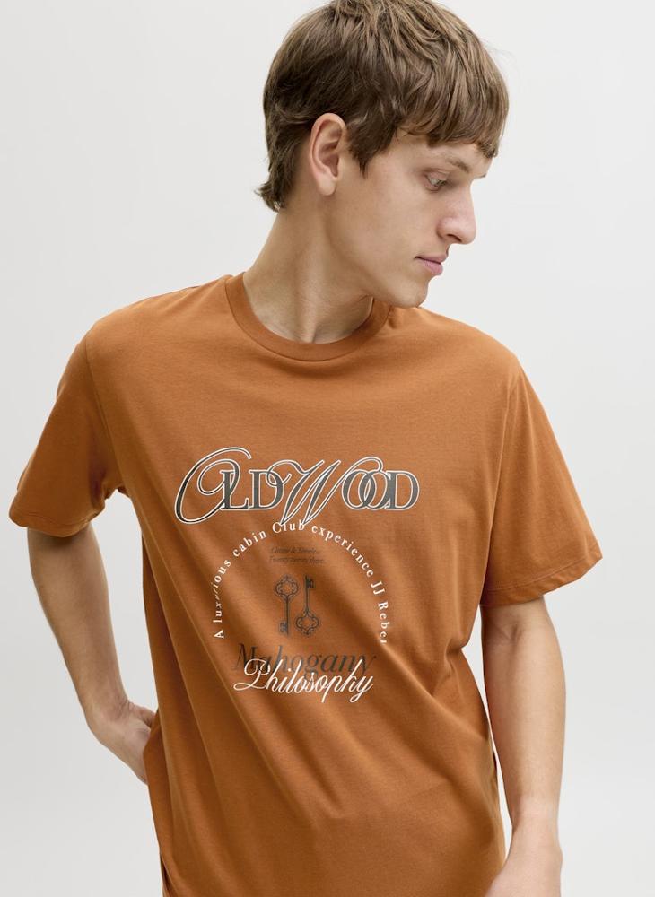 ج ج ريبل تيشيرت برقبة مستديرة وشعار وقصة مريحة - Image 3