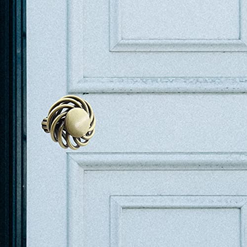 TTZEZE 6 Pack Cabinet Knobs, Birdcage Nest Twist Handle Pull Cupboard Dresser Drawer Closet Wardrobe Bookcase Hardware for Kitchen Bathroom Bedroom with Screws (Single Hole 35mm/1.38", Bronze) - Image 5