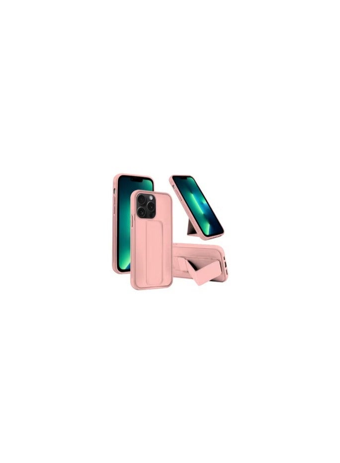 CATANES iPhone 15 Pro Case Premium PU Leather Case with Stand Function Shockproof and Anti Scratch Finger Grip Case Cover Pink - Image 1